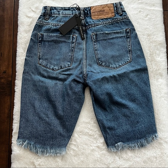 One Teaspoon Delaware Sustainable Truckers Longline Shorts Size 25 - Picture 12 of 16